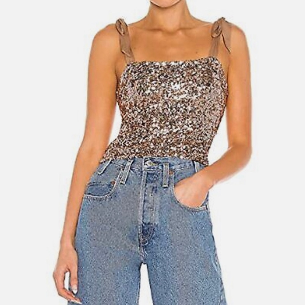 Gold free people tank top - size XS